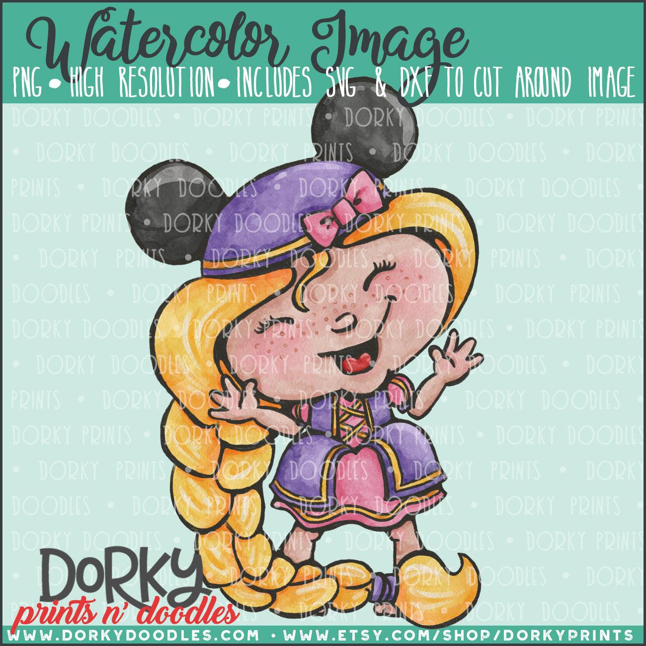 Rapunzel Watercolor PNG