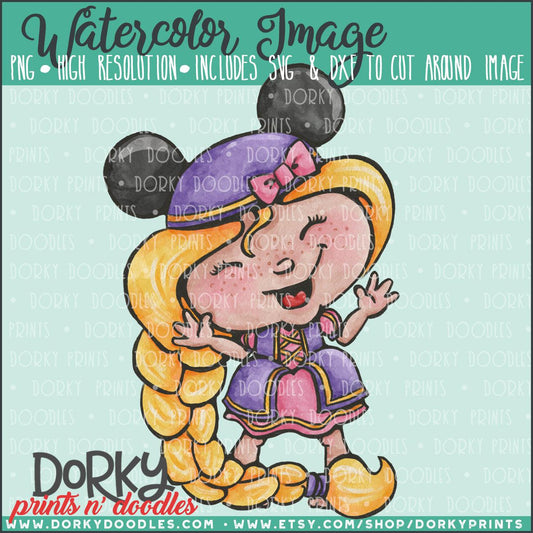Rapunzel Watercolor PNG