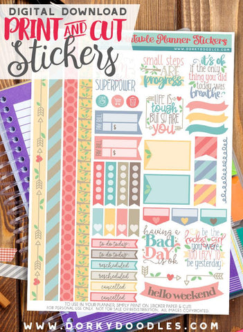 Realistically Motivating Print and Cut Planner Stickers