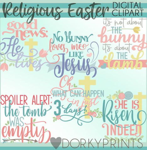 Religious Easter Words Spring Clipart