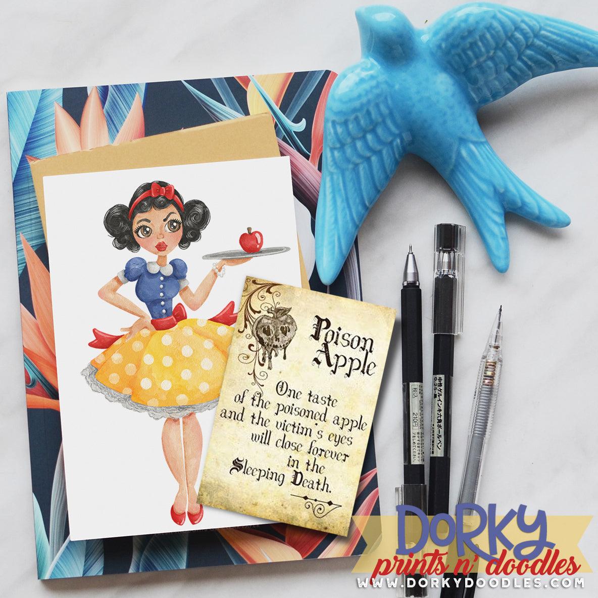 Retro Snow White Watercolor PNG