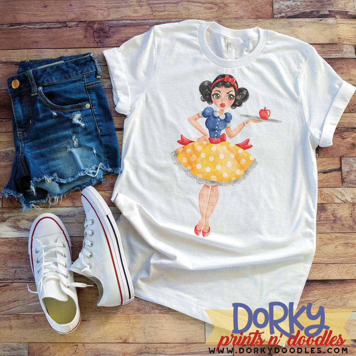 Retro Snow White Watercolor PNG