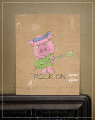 Rock On Pig 8x10" Printable