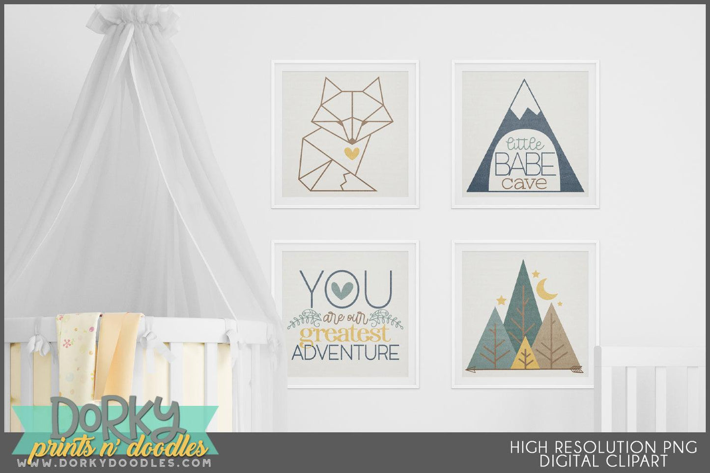 Rustic Nursery Babies Clipart - Dorky Doodles