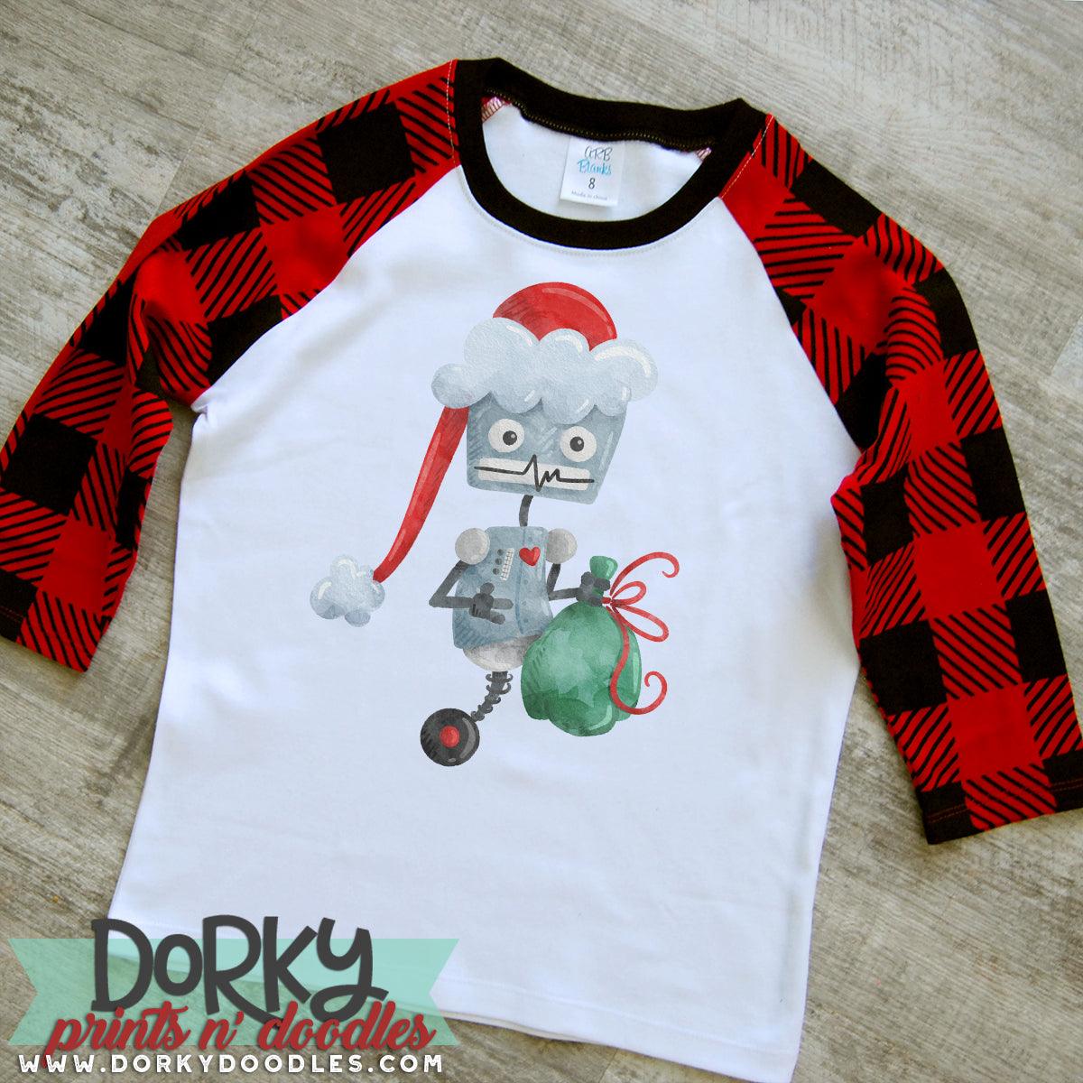 Santa Robot Watercolor PNG