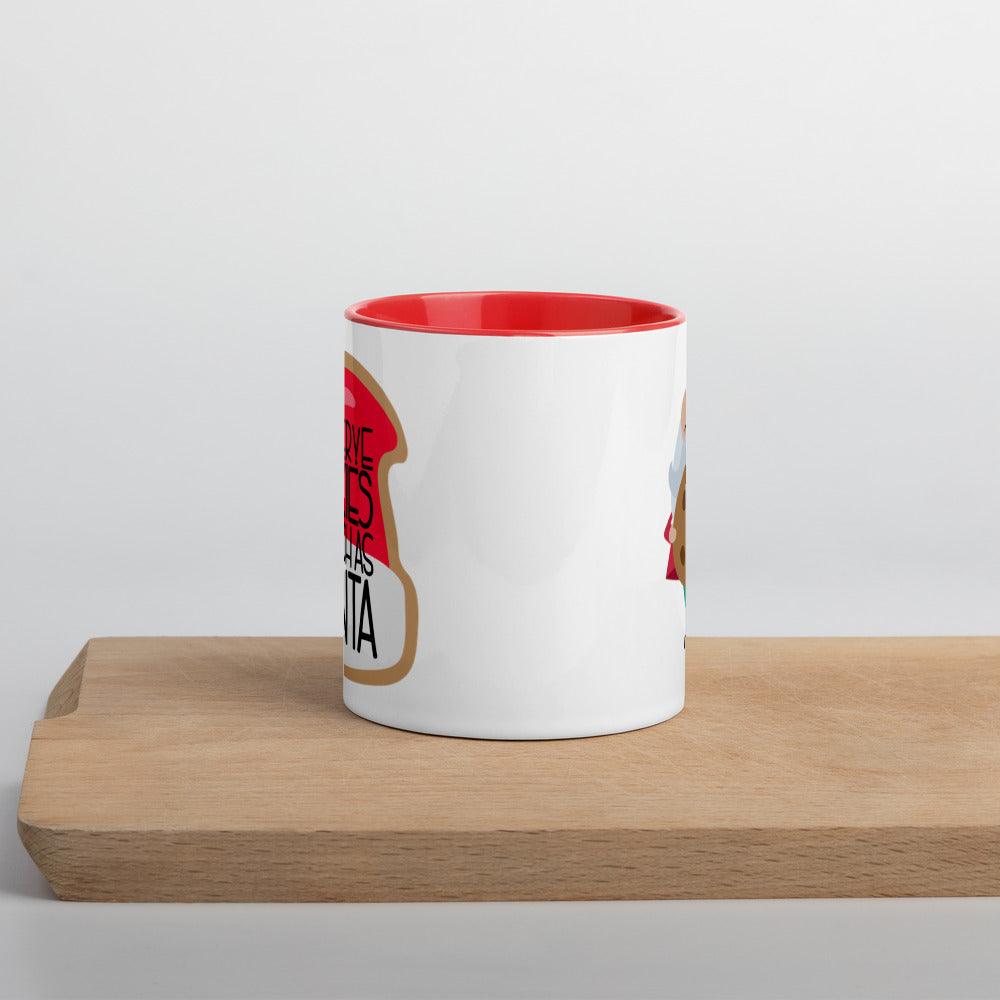 Santa's Cookies Christmas Mug with Red Inside