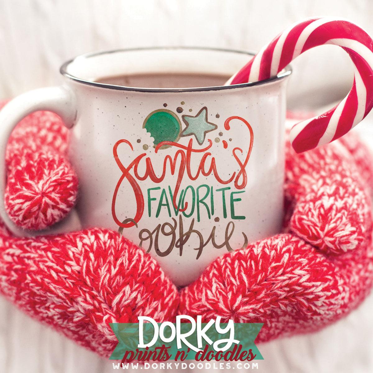 Santa's Favorite Cookie Watercolor PNG