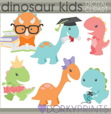 School Fun Dino Animals Clipart