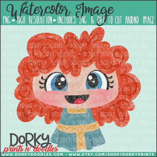 Scottish Princess Watercolor PNG