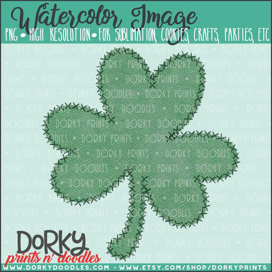 Shamrock Stitches Watercolor PNG