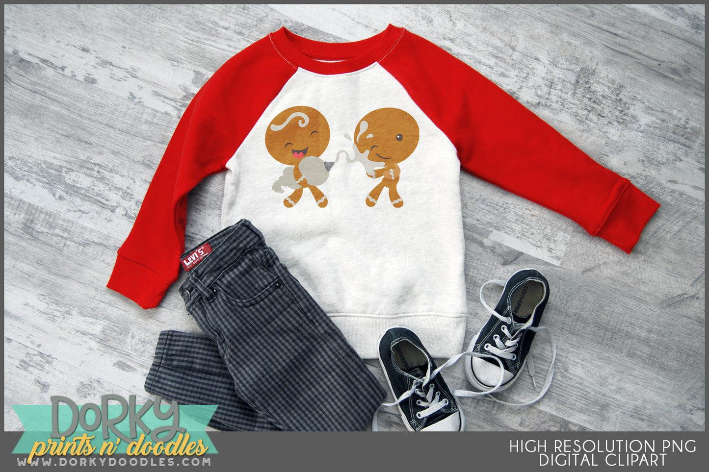 Silly Gingerbread Christmas Clipart - Dorky Doodles