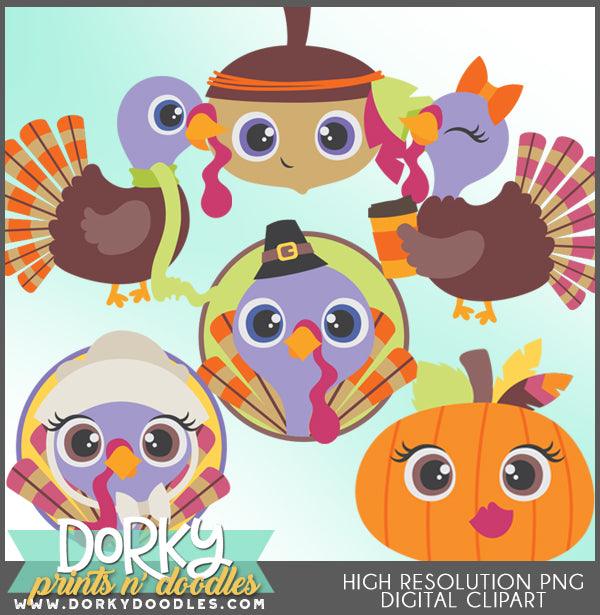 Silly Turkeys Thanksgiving Clipart