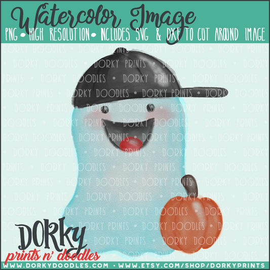 Simple Boy Ghost Watercolor PNG