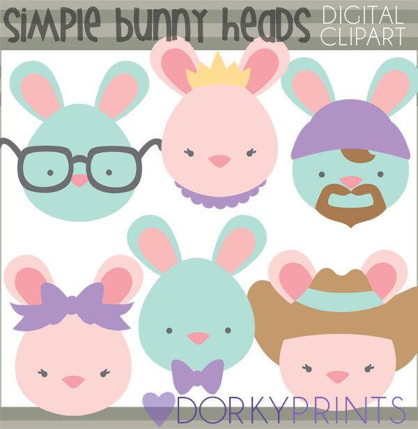 Simple Easter Bunnies Spring Clipart