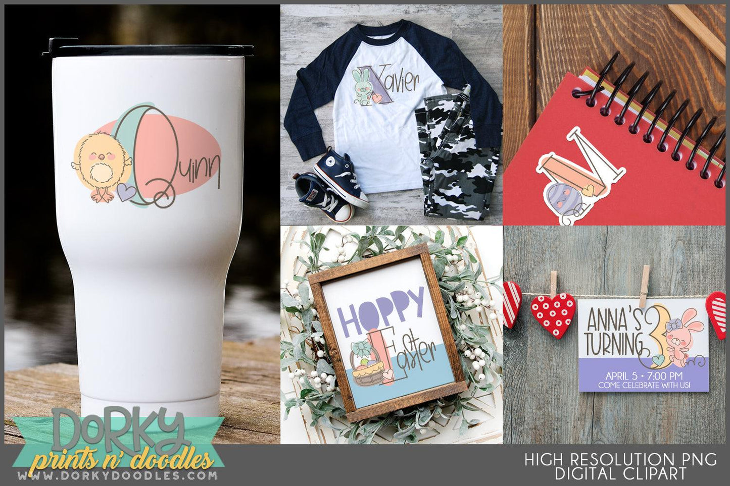 Sketchy Easter Alphabet Clipart