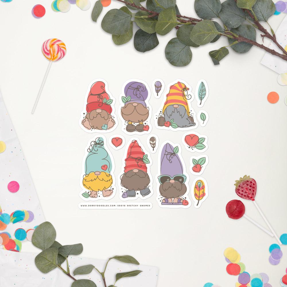 Sketchy Gnome Sticker Sheet