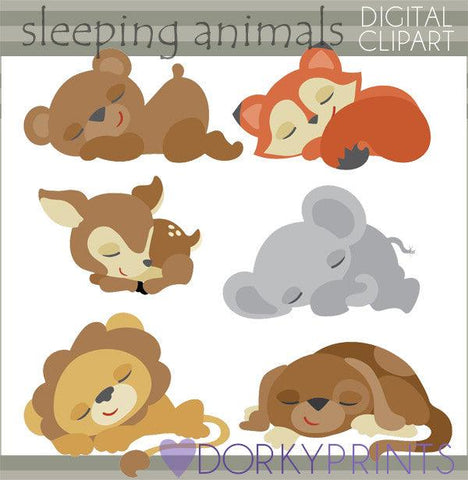 Sleeping Animals Clipart