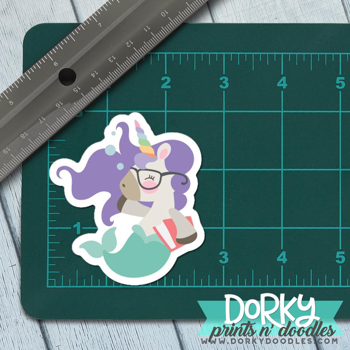 Smart Mermaid Unicorn Large Waterproof Sticker
