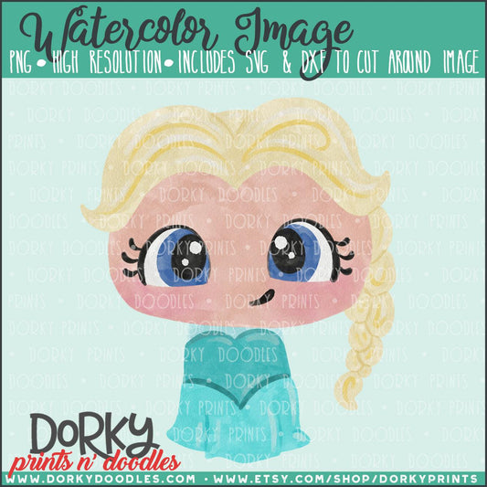 Snow Princess Watercolor PNG