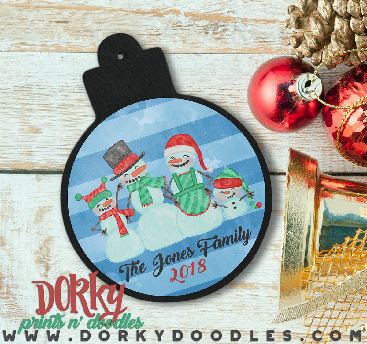 Snowman Family Watercolor PNG