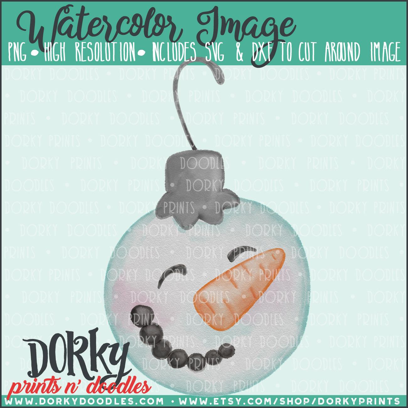 Snowman Ornament Watercolor PNG