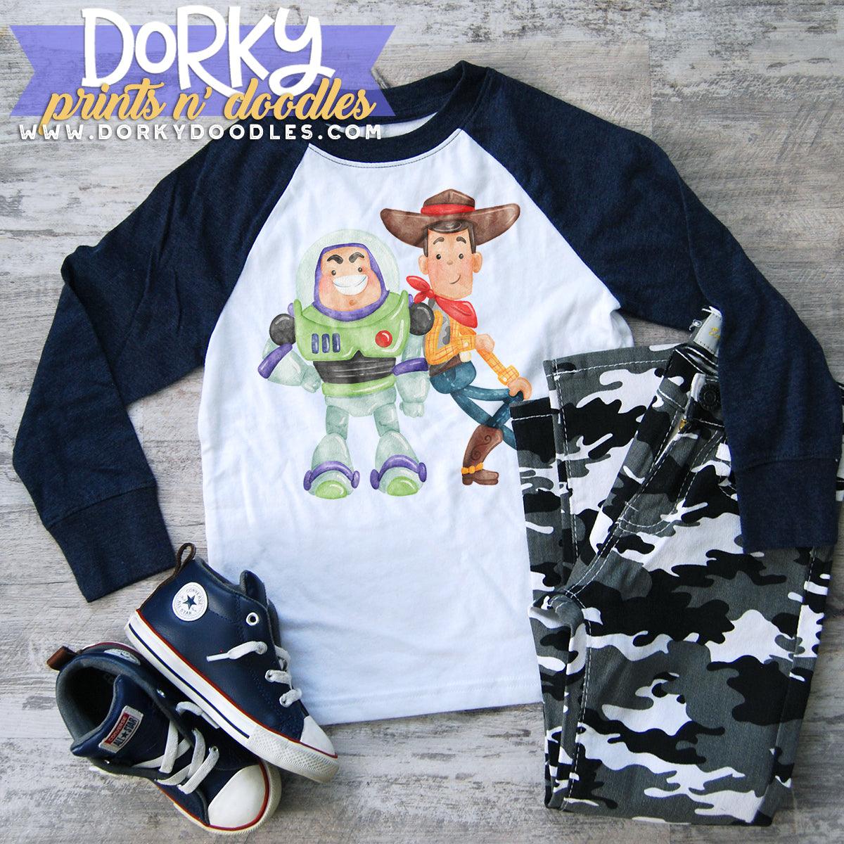 Space Ranger and Cowboy Toy Watercolor PNG