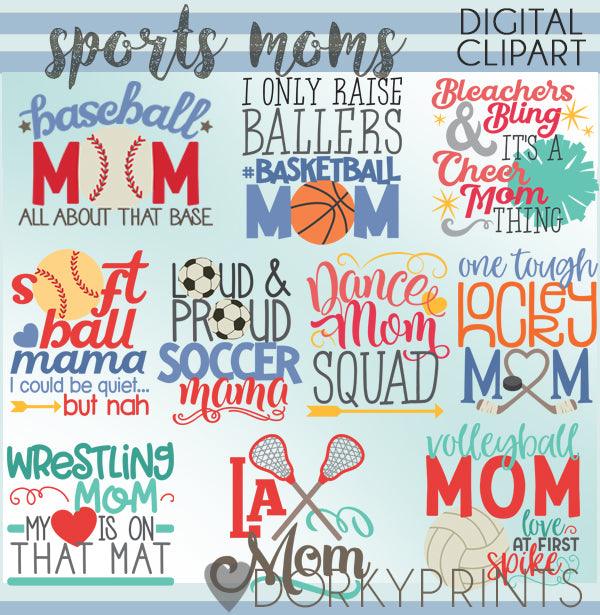 Sports Mom Word Art Clipart