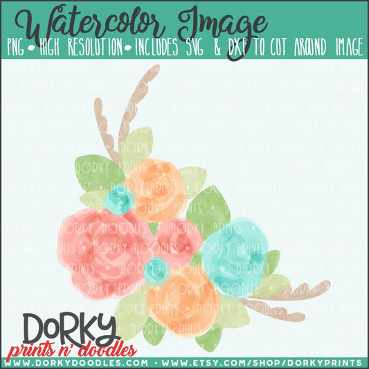 Spring Flowers Watercolor PNG