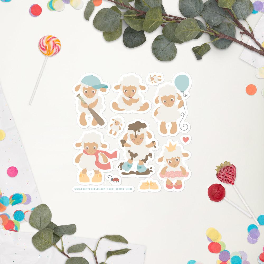 Spring Sheep Stickers Sheet