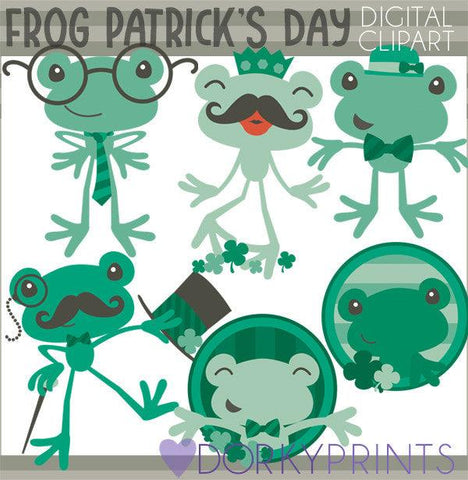 St Patrick's Day Frogs Holiday Clipart
