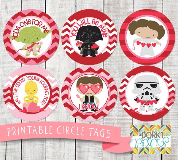 Star Heroes Valentine Circle Tags Holiday Printables