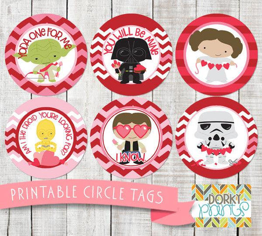 Star Heroes Valentine Circle Tags Holiday Printables