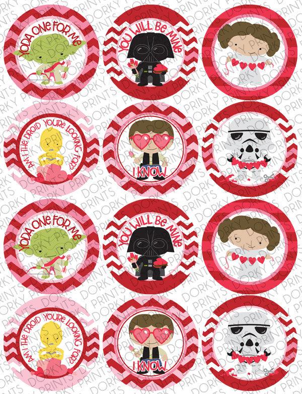 Star Heroes Valentine Circle Tags Holiday Printables