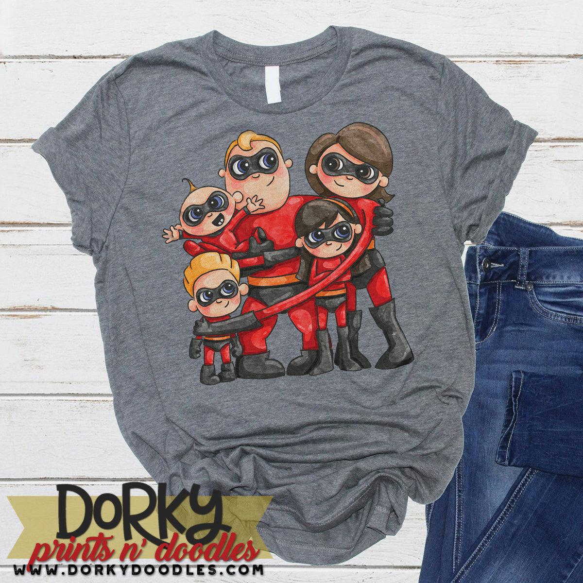 Superhero Family Watercolor PNG