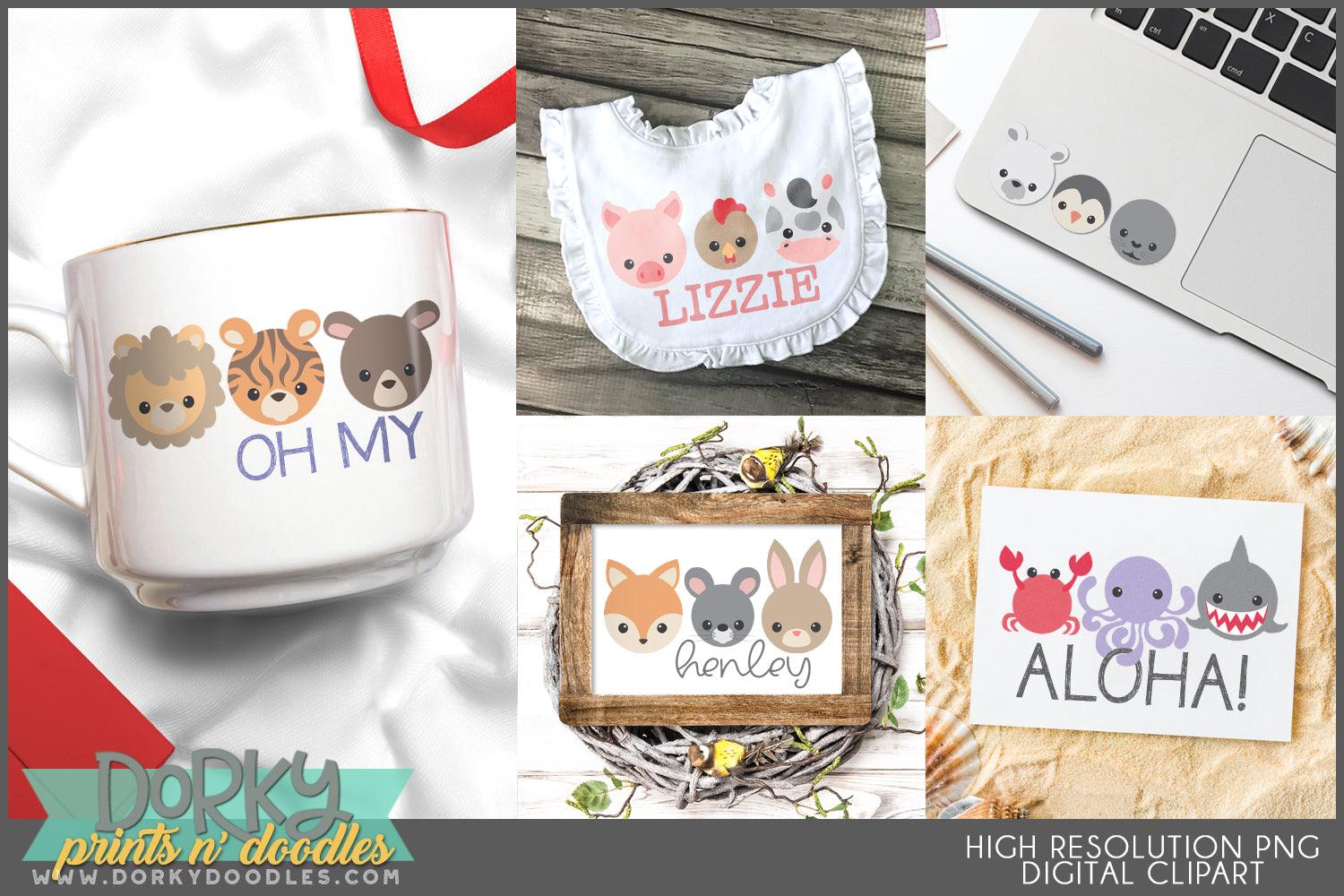 Trio Animals Clipart