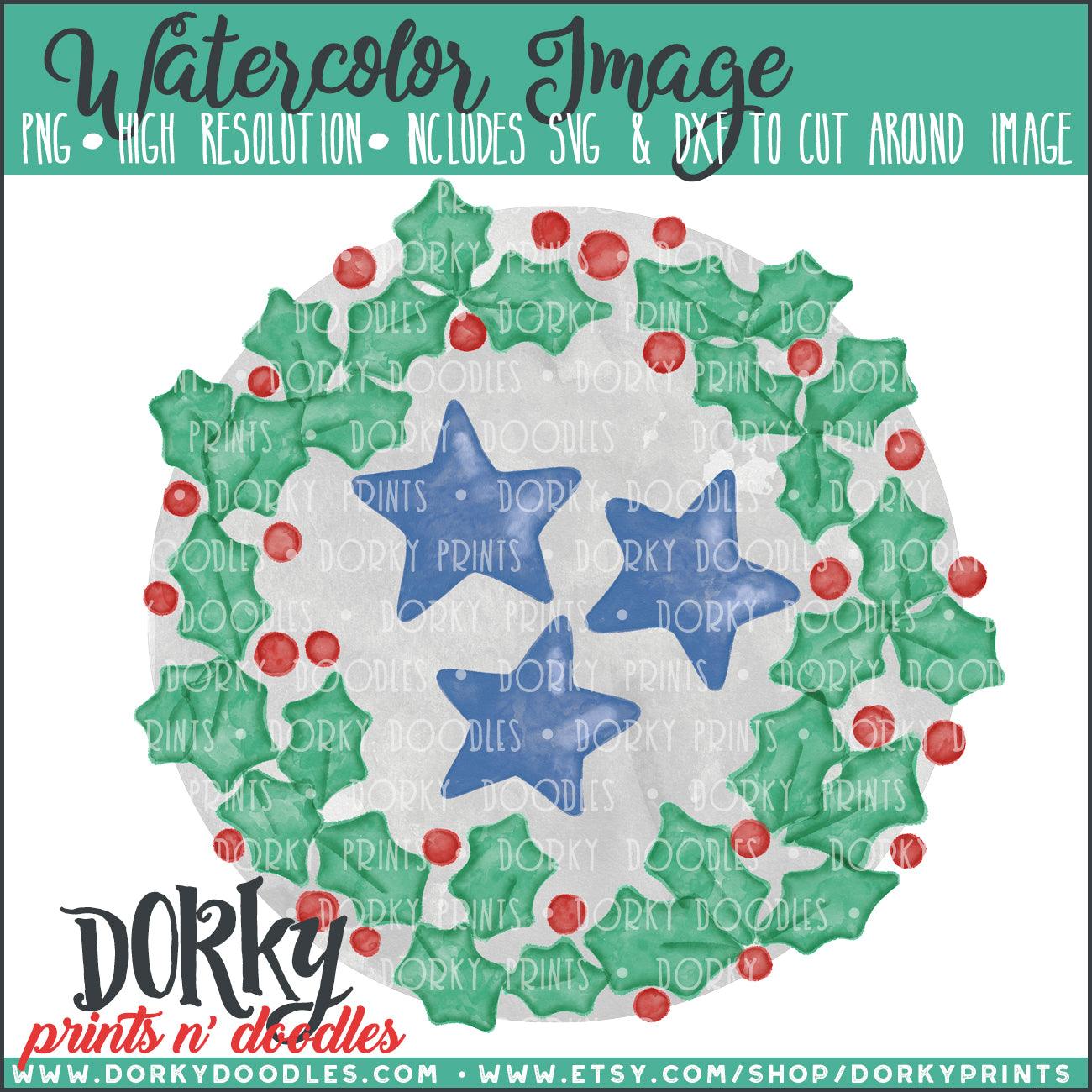 Tristar Wreath Watercolor PNG
