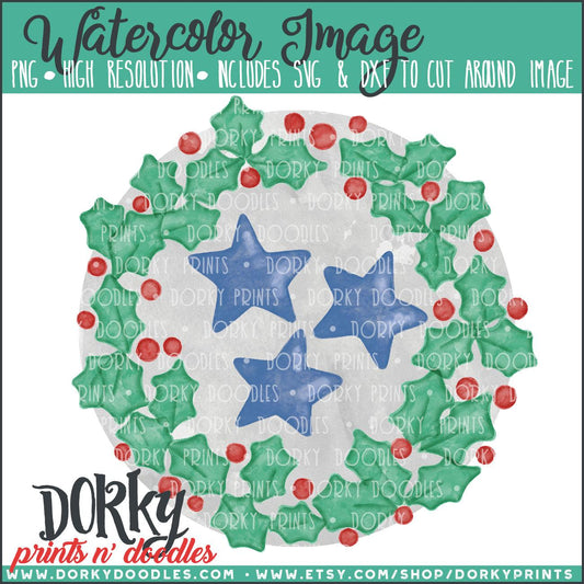 Tristar Wreath Watercolor PNG