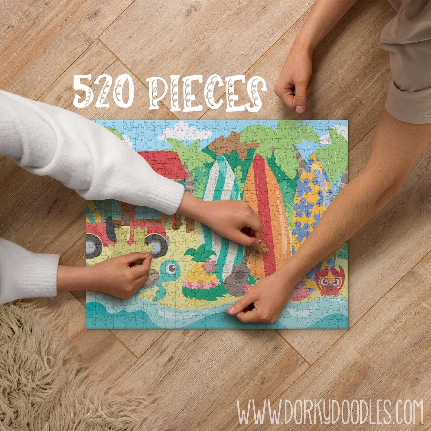 Tropical Beach Jigsaw puzzle - Dorky Doodles