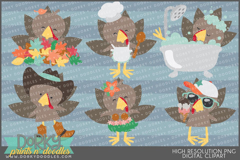 Turkey Time Thanksgiving Clipart