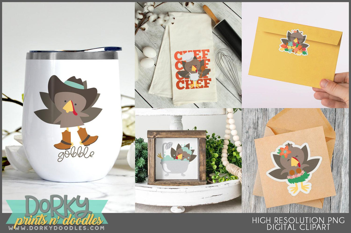 Turkey Time Thanksgiving Clipart