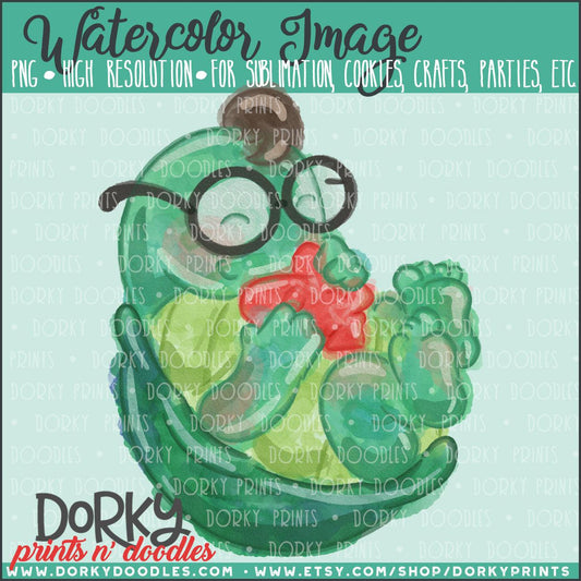 Turtle Love Valentine's Day Watercolor PNG