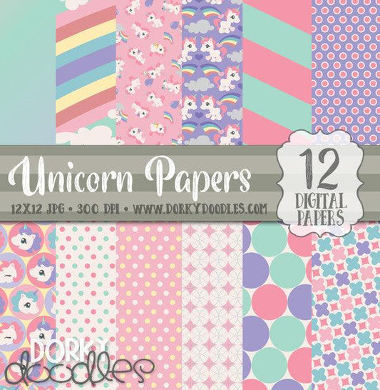 Unicorn Digital Paper Pack