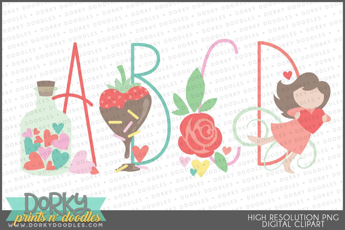 Valentine Alphabet Clipart