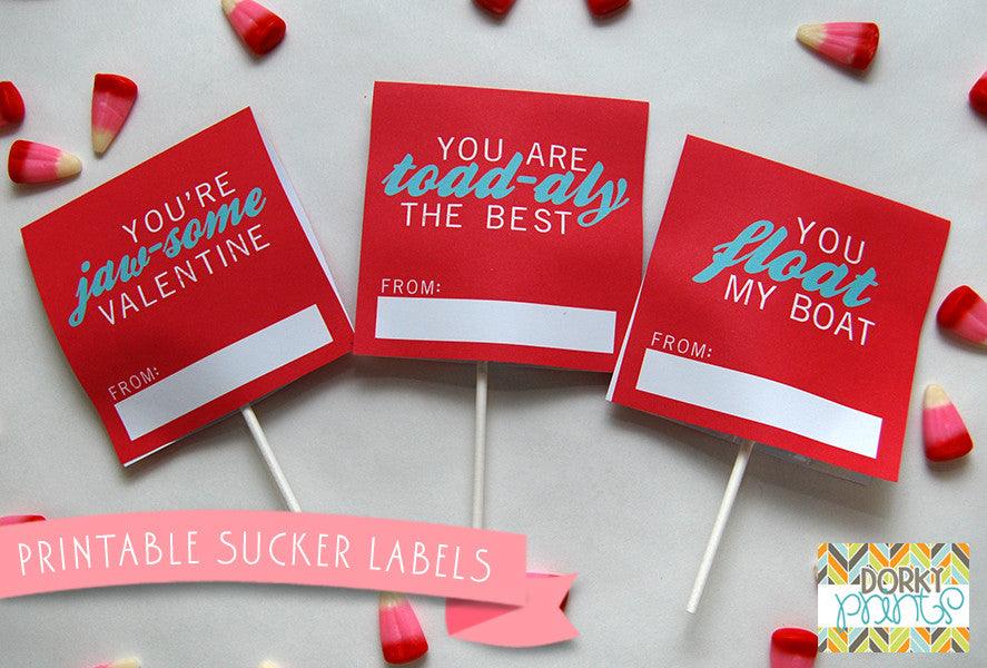 Valentine Sucker Labels Holiday Printables