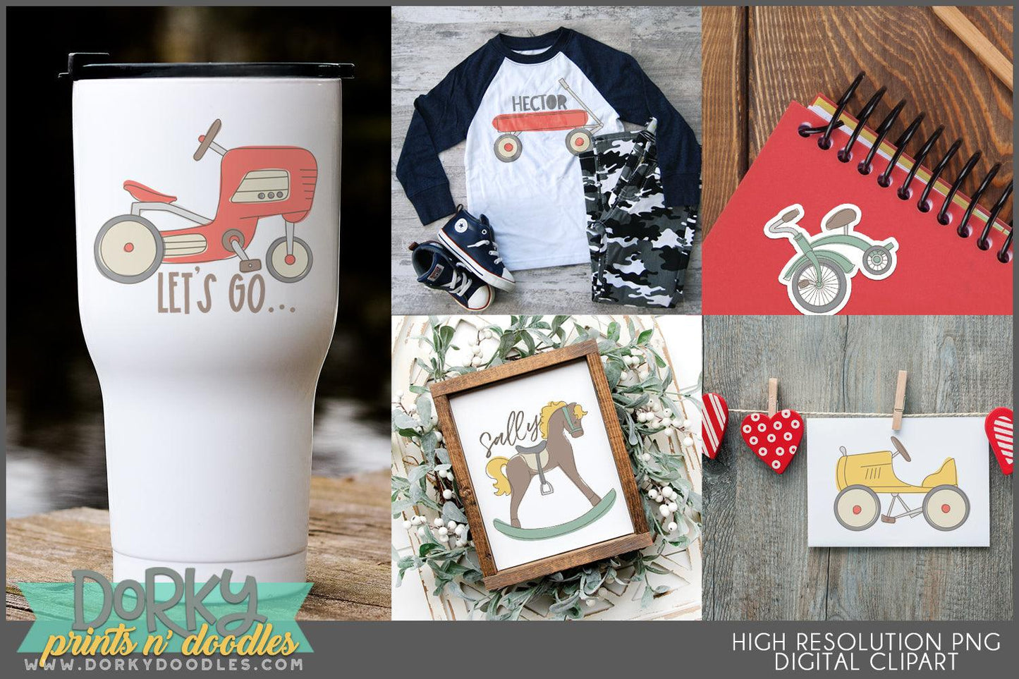 Vintage Ride-On Toys Clipart