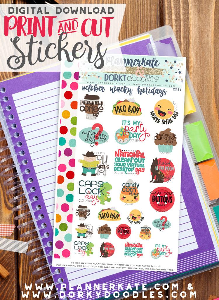 Sticker Sheet October Journaling Stickers for Your Planner 