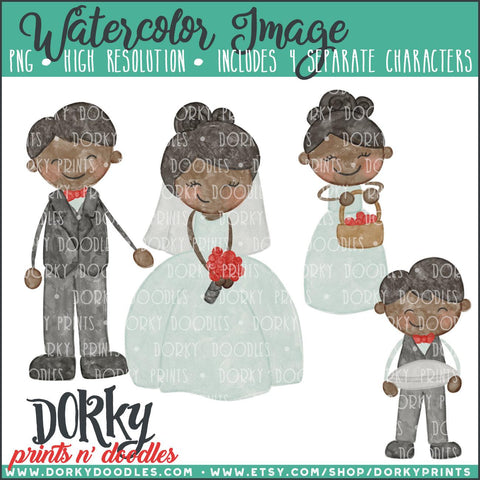 Wedding Party Characters Watercolor PNG