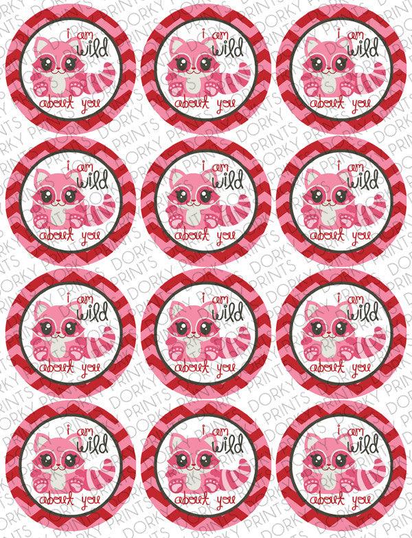 "Wild About You" Valentine Circle Tags Holiday Printables