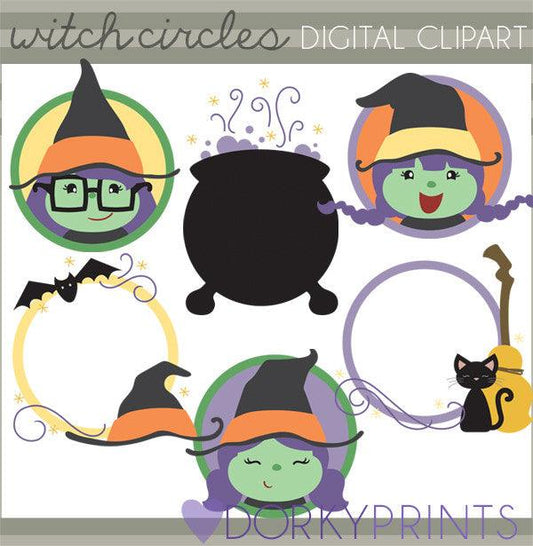 Witch Circles Halloween Clipart