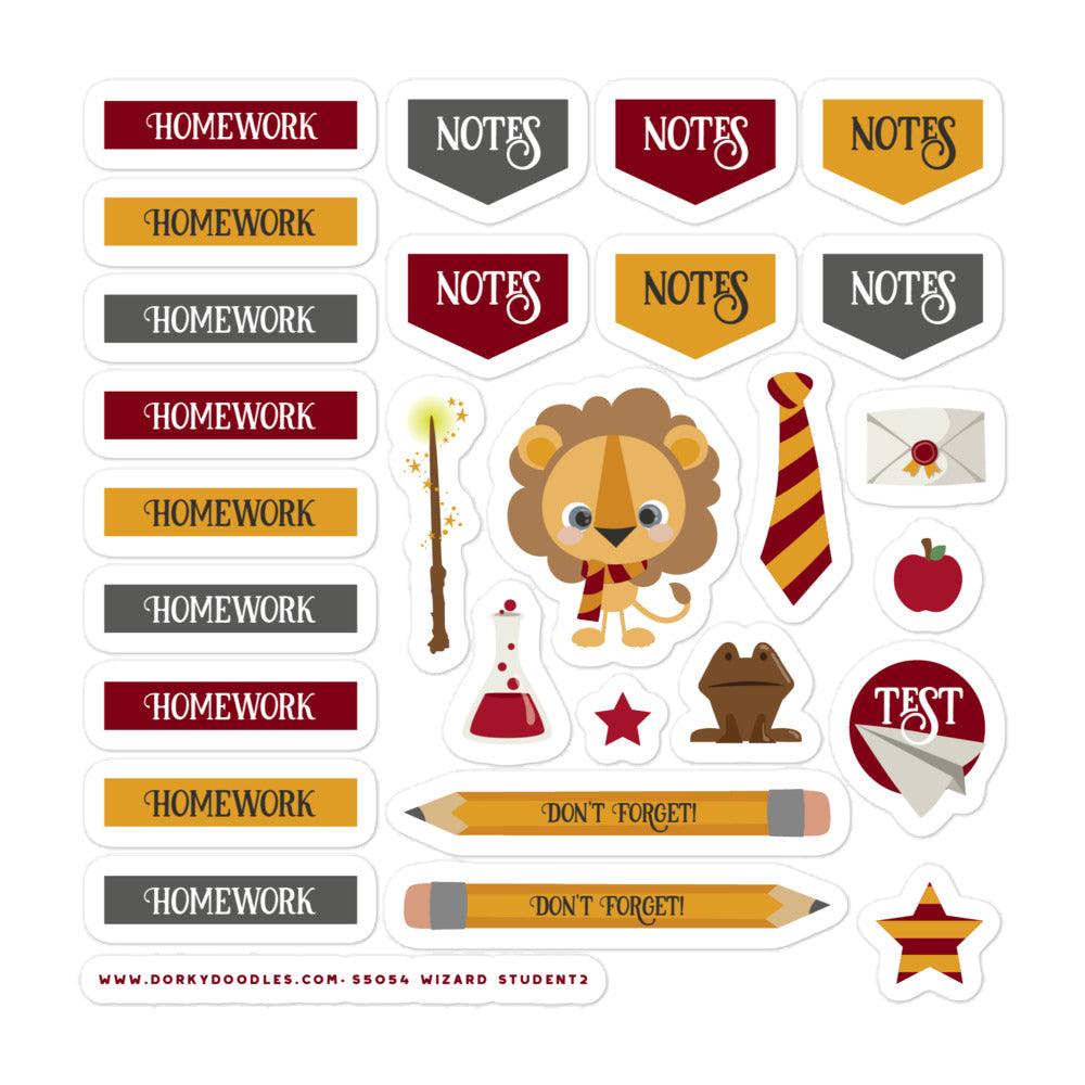 Wizard School Student Planner Stickers - Dorky Doodles